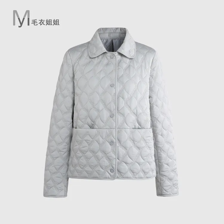 小香风菱格棉服外套简约百搭棉衣女515-02701