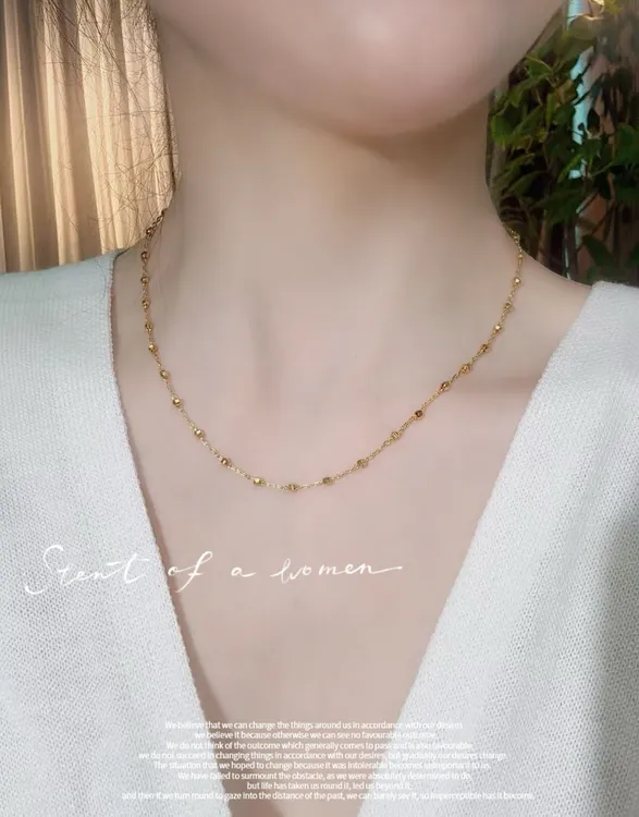 钛钢项链 《冰际》蹦迪珠项链（50厘米）