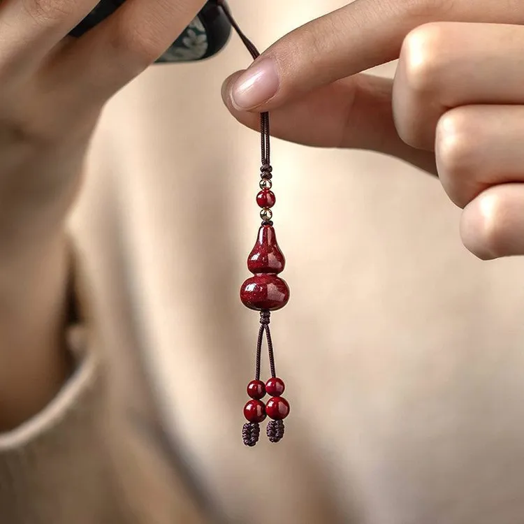 紫金砂朱砂福禄葫芦手机链挂饰男女款个性创意小吊坠挂件包包挂坠