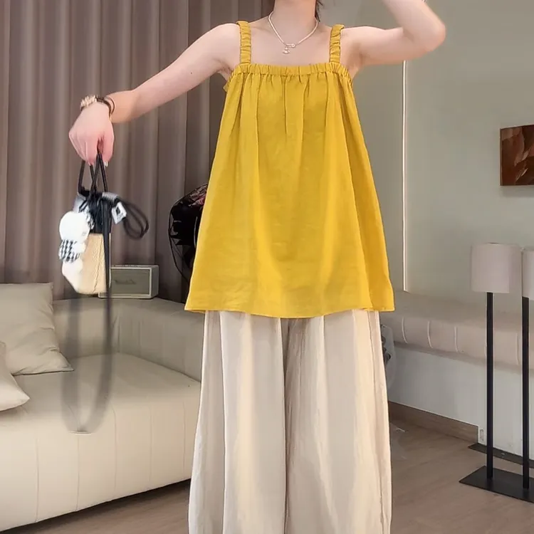 韩系休闲设计感针织宽松时尚无袖上衣女2025夏季新款显瘦百搭背心