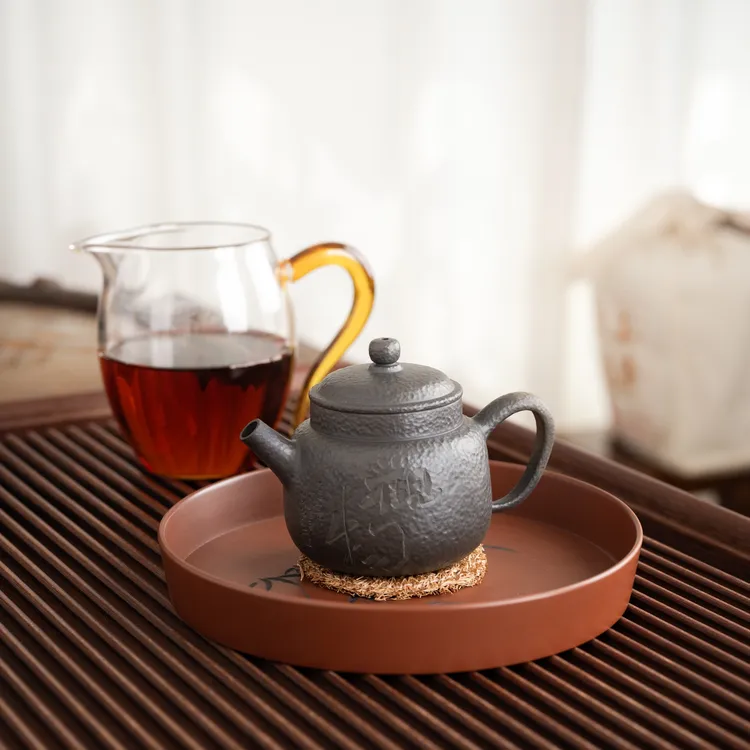 『锤纹·观物』坭兴陶茶壶创意大字市级精工高级磨砂茶具140cc11955