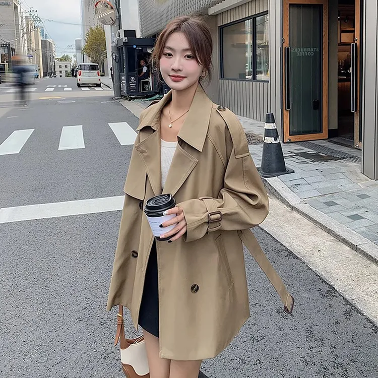 2025春秋中长款爆款高档次英伦风衣女显瘦小个子气质西装外套潮