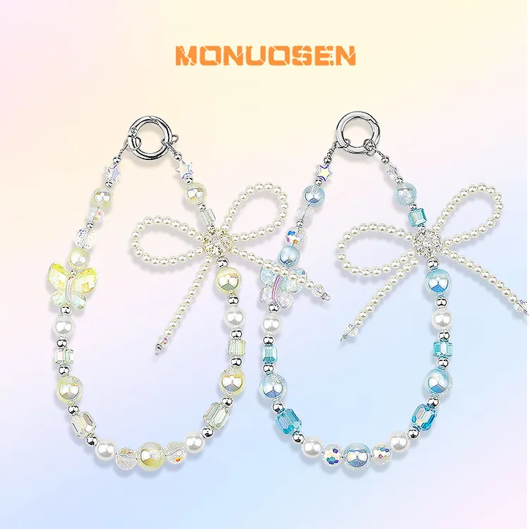 【灵蝶绕腕】手机链手工C女款通用短款手提防丢创意钥匙扣ins个性