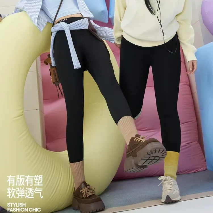 【喵喵绒暖芭比】加绒加厚四面高弹芭比裤高腰收腹提臀裤九分裤外穿