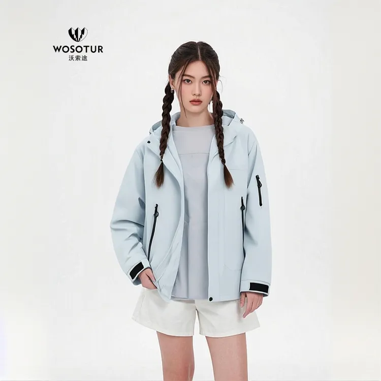 沃索途冲锋衣三合一户外保暖防风防水登山服情侣可拆卸帽登山旅游