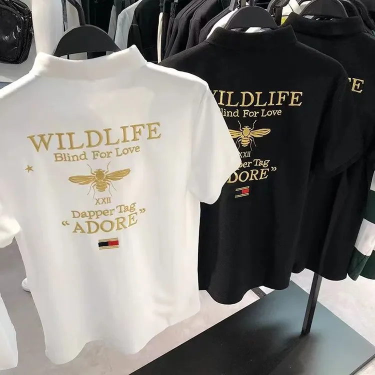 2025新款polo衫男短袖潮牌翻领夏季休闲高级感 小蜜蜂刺绣t恤男士