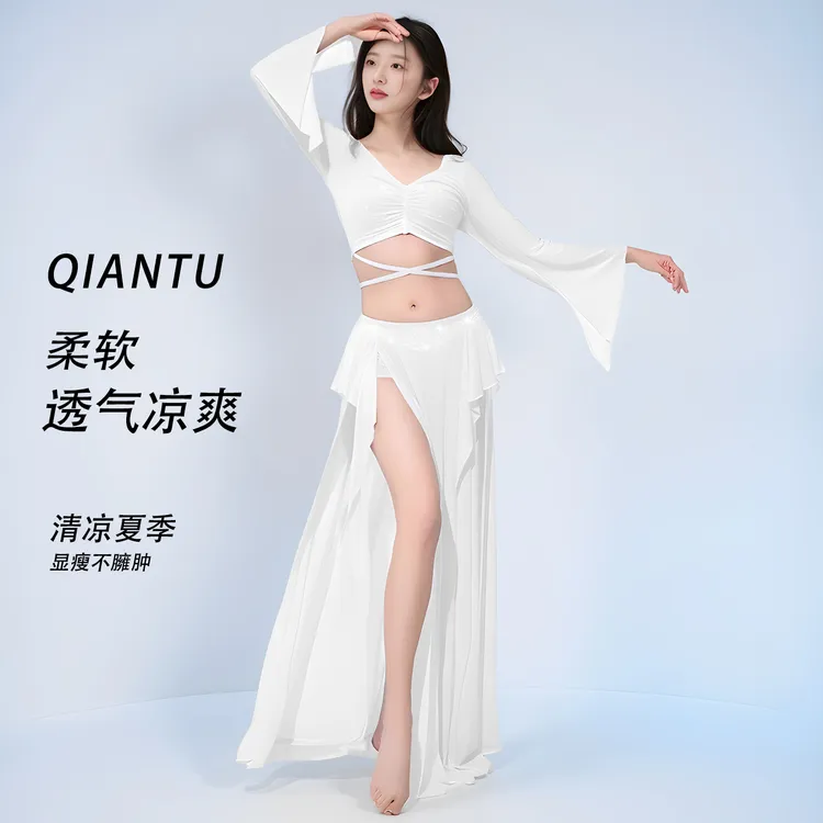 肚皮舞练功服2025新款服装东方舞蹈服网纱长裙高档性感演出服夏季