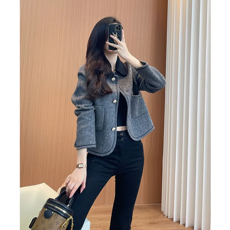 小香风双面呢大衣女短款2025新款高端轻奢时尚小个子冬装呢外套