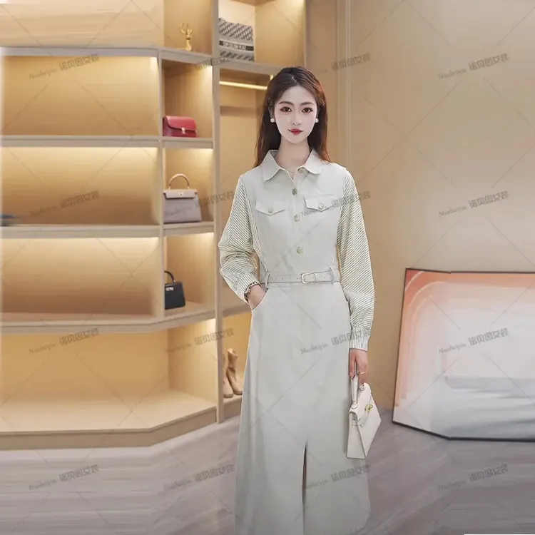 nuobeiyin/诺贝因秋季高贵气质通勤长袖连衣裙中长款 NMVSS95027