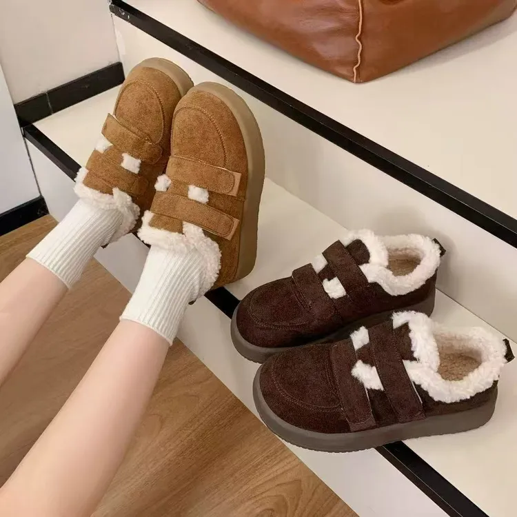 【华小姐】秋冬季新款时尚潮流圆头平底透气百搭休闲鞋01