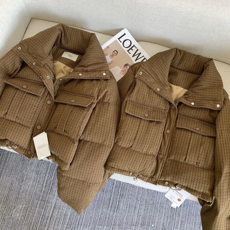 2025年冬季新款加厚小个子咖色棉衣韩版高级感宽松棉服保暖外套潮