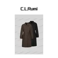 【Rumi精选】"墨尔本"25早秋简约宽松小个子中长款风衣外套7073wt