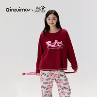 【千颂妮专享】亲嘴猫粉红豹联名莫代尔棉秋季睡衣家居服套装C53595