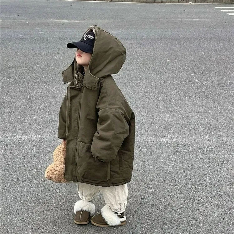 儿童派克服仿兔毛加厚冬装森系韩国童装男女童痞帅个性潮牌男童装