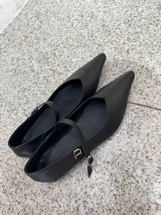 中跟玛丽珍鞋浅口尖头透气单鞋低跟皮鞋平底鞋女鞋玛丽珍方头