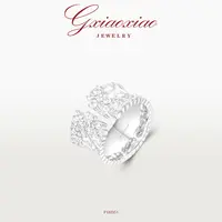 G XIAOXIAO 【霜花】气质复古高级百搭微镶戒指 F16D51