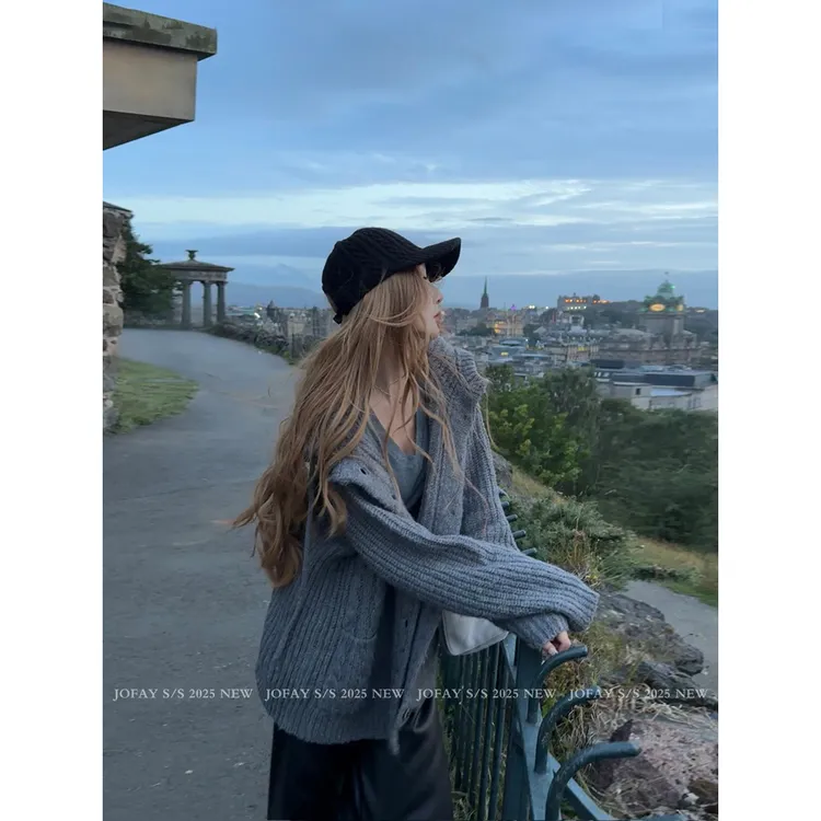 【CHASINGLIGHT】|灰色毛衣|中古做旧毛衣外套 秋款W2823