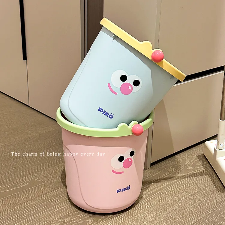 大眼怪垃圾桶家用大号高颜值厨房客厅厕所卫生间可爱卧室轻奢纸篓