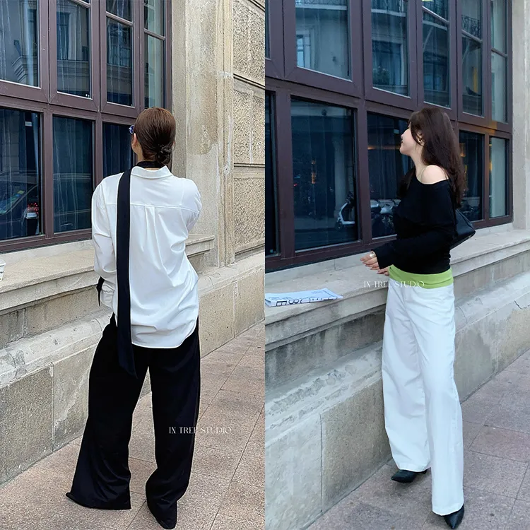 InTree张桶桶【静奢气场】极简显瘦百搭休闲直筒裤ZXD02013