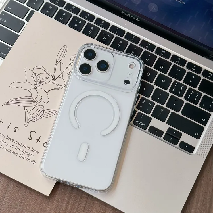 适用苹果17ProMax精孔16亚克力磁吸手机壳iPhone16透明防摔保护套