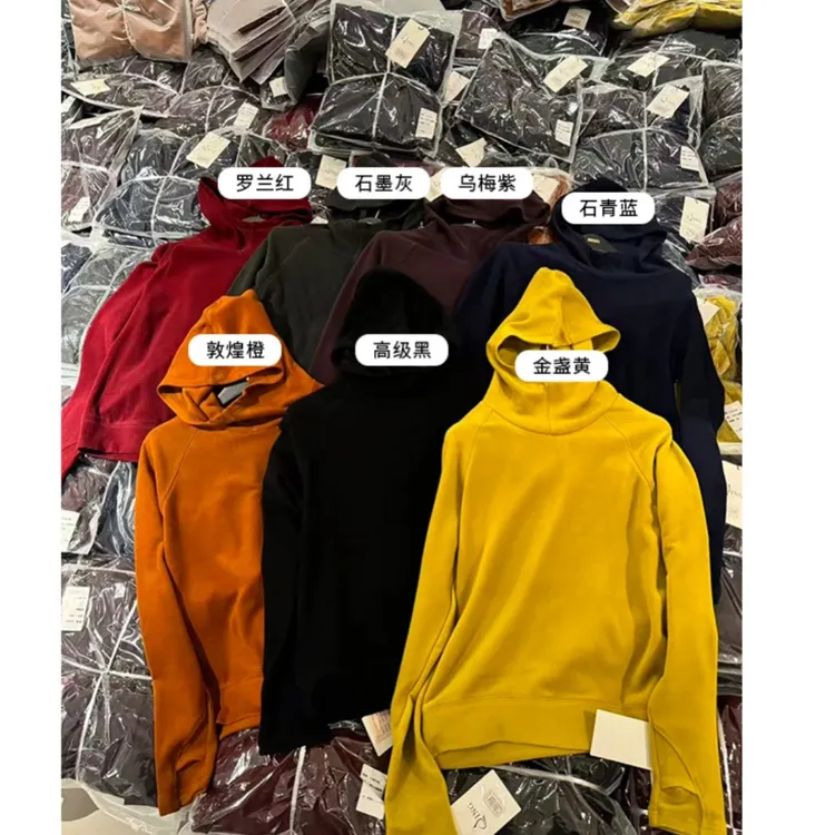 JING2025秋季新款99188纯色帽衫女装宽松百搭长袖休闲时尚上衣