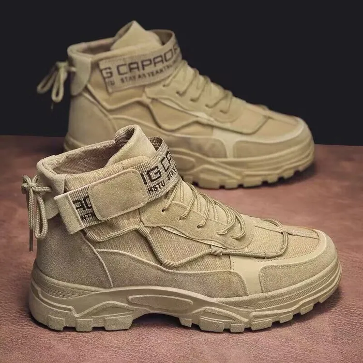 双11 马丁靴男鞋户外新款高帮工装鞋子百搭英伦风短靴休闲潮鞋