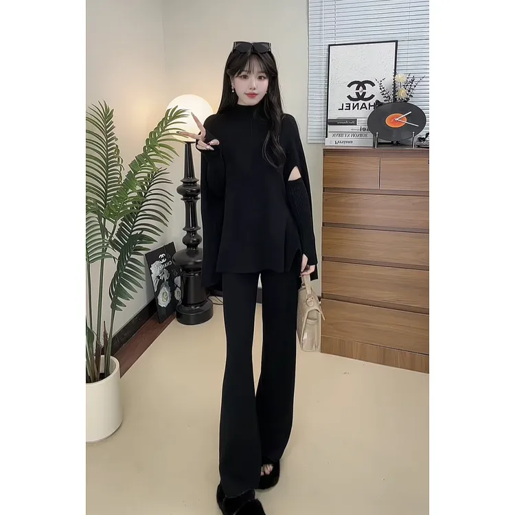 【送别针】休闲风时尚套装轻奢设计师双面上衣百搭针织网红休闲