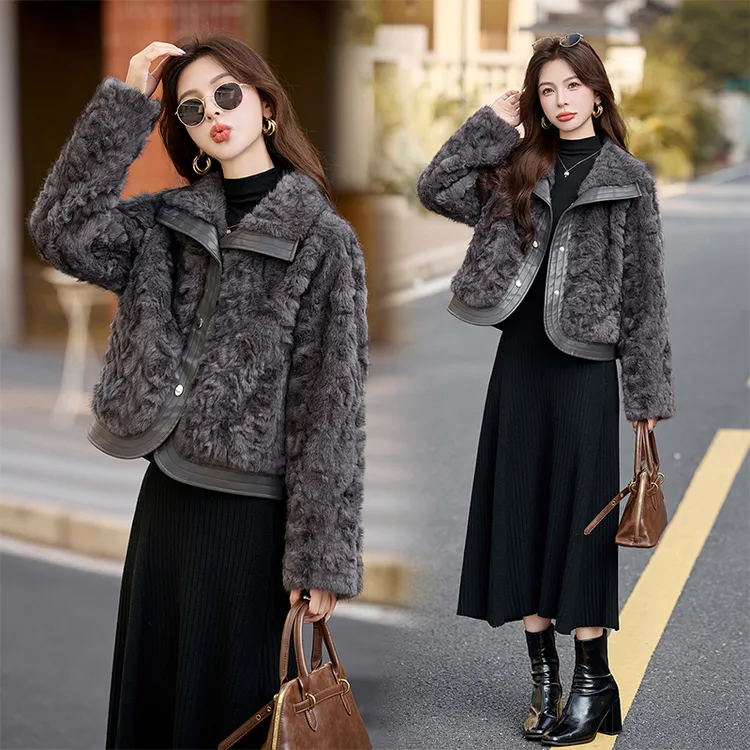 韩版小香风时尚百搭气质短外套女2026新款秋冬翻领加厚保暖棉服女