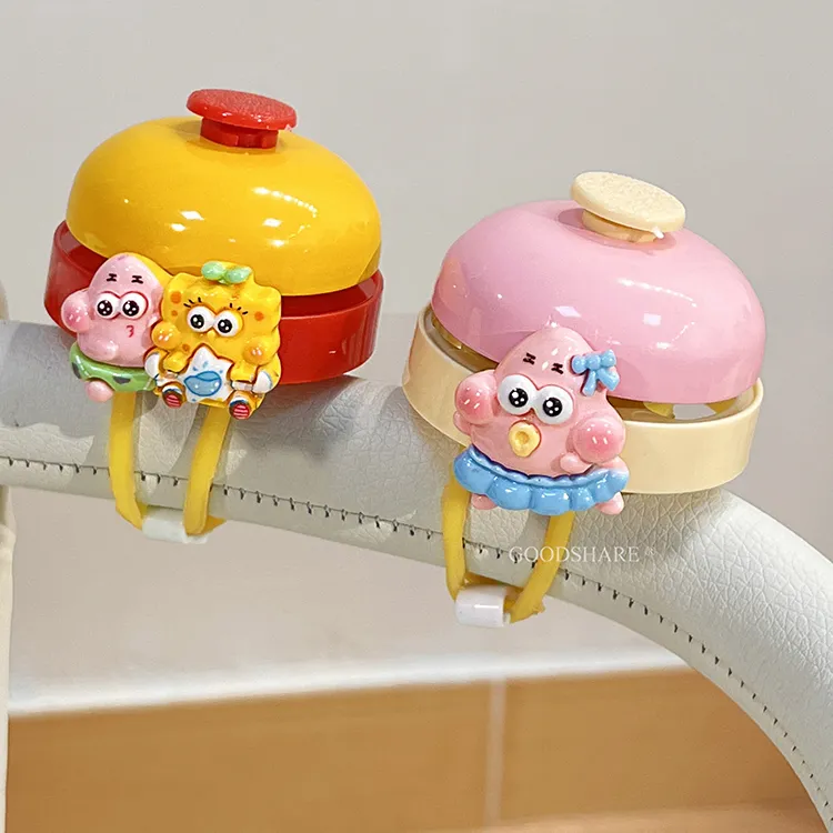 婴儿手推车玩具铃铛创意可爱卡通海绵宝宝儿童溜娃车手拍喇叭配件