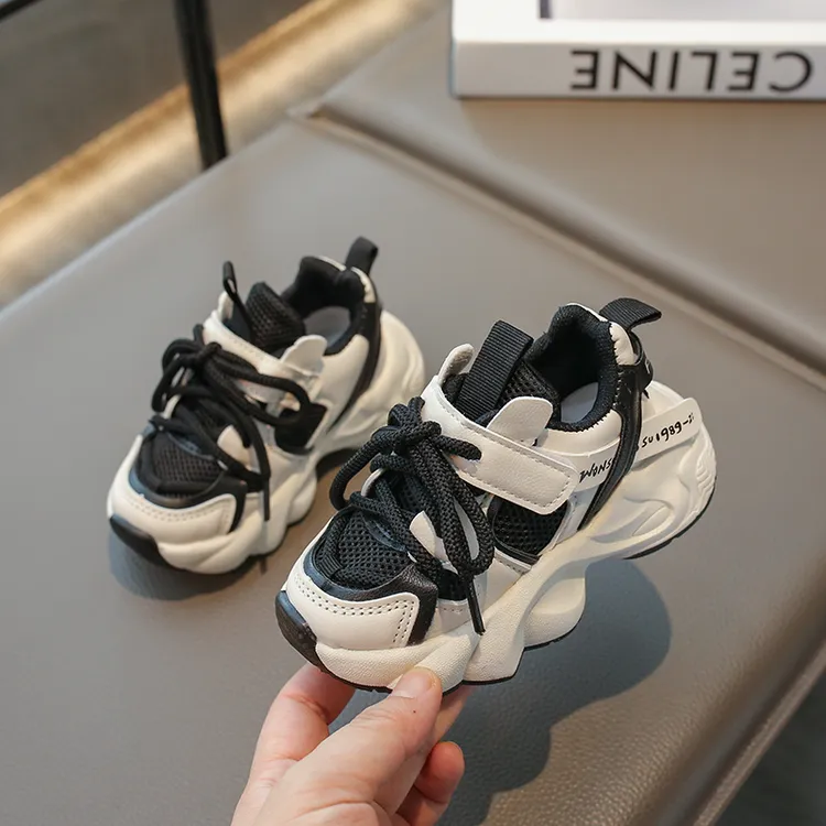 儿童鞋子2025新款春秋款宝宝运动鞋男童老爹鞋女童小童透气网鞋潮