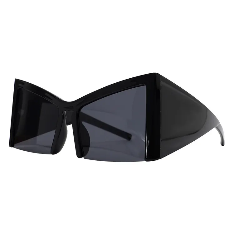 2025新款时尚个性半框太阳镜超宽腿超酷欧美风墨镜女网红遮阳街拍