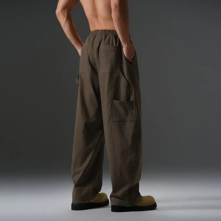 BD.POWER UP+美式工装风弯刀裤男款宽松伐木裤简约复古运动长裤男