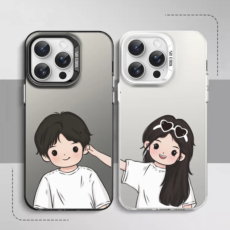 揪耳朵适用iphone17promax手机壳情侣彩银苹果16动漫创意个性防摔