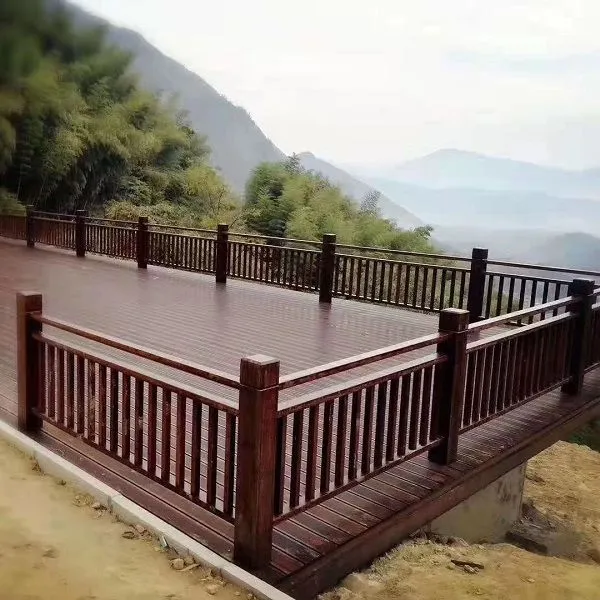 防护防腐木栈道护栏景区公园围栏地板工程栏杆户外实木道路扶手