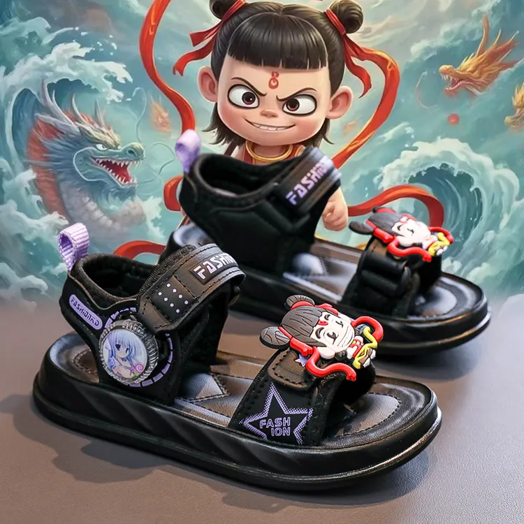 ABC女童凉鞋哪吒儿童鞋子夏季2025新款国潮中大童女孩时尚防滑潮