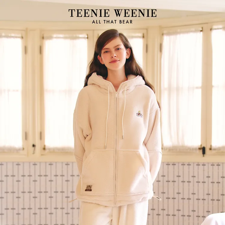Teenie Weenie秋冬仿羊羔绒保暖家居服套装可外穿男女加厚睡衣