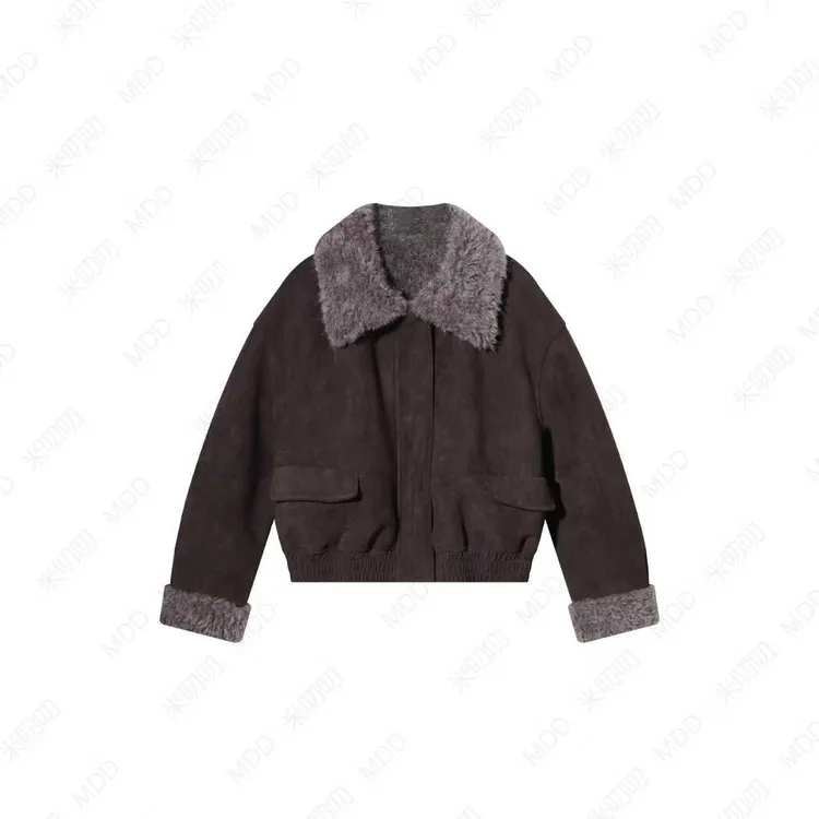 2025冬季气质休闲时尚麂皮短外套2539021