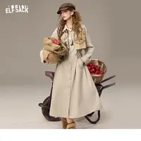 妖精的口袋假两件收腰复古连衣裙女2025年秋季新款甜美衬衫裙长裙