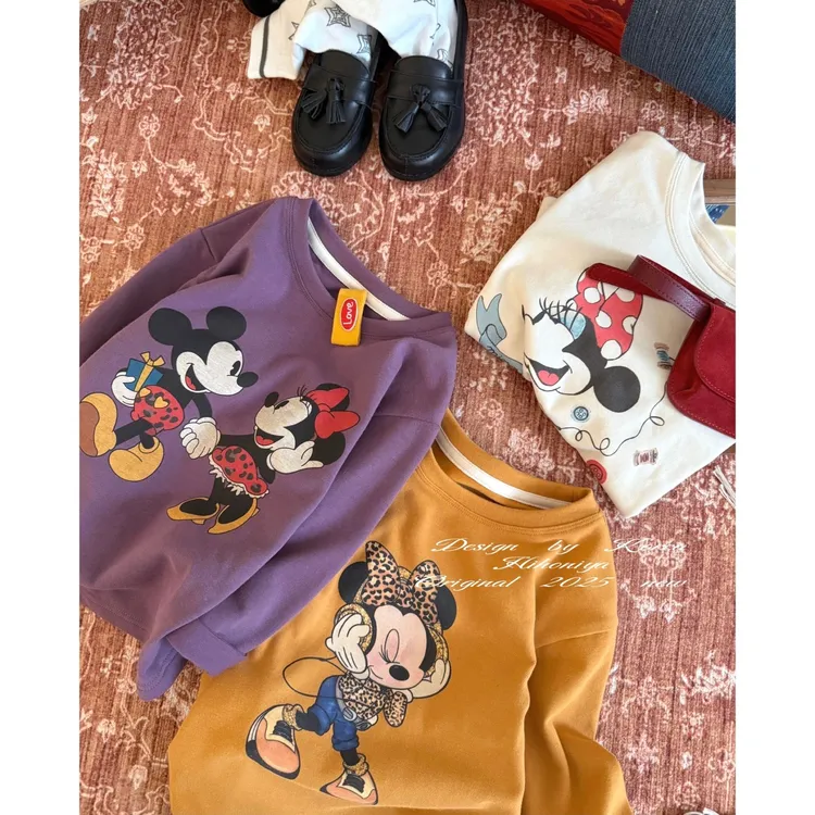 【奇妙米妮】四Hihoniya~2025秋季亲子卡通米奇印花柔软舒适长袖