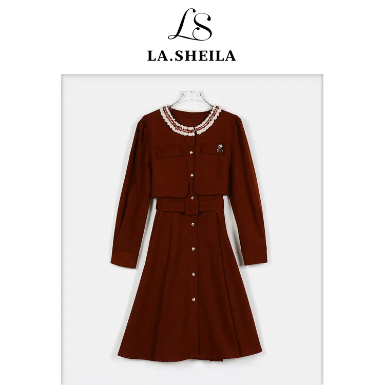 LA.Sheila 送腰带“维密天使”小香风连衣裙253-LYQ/0924-95818