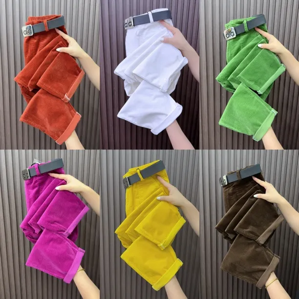 9916秋冬女士灯芯绒宽松显瘦百搭休闲哈伦裤宽松纯色条绒大兜直筒