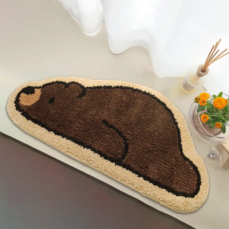 【暖藻家居】暖藻 可爱动物房间毛绒儿童房地毯地垫可爱卡通床边毯防滑耐脏