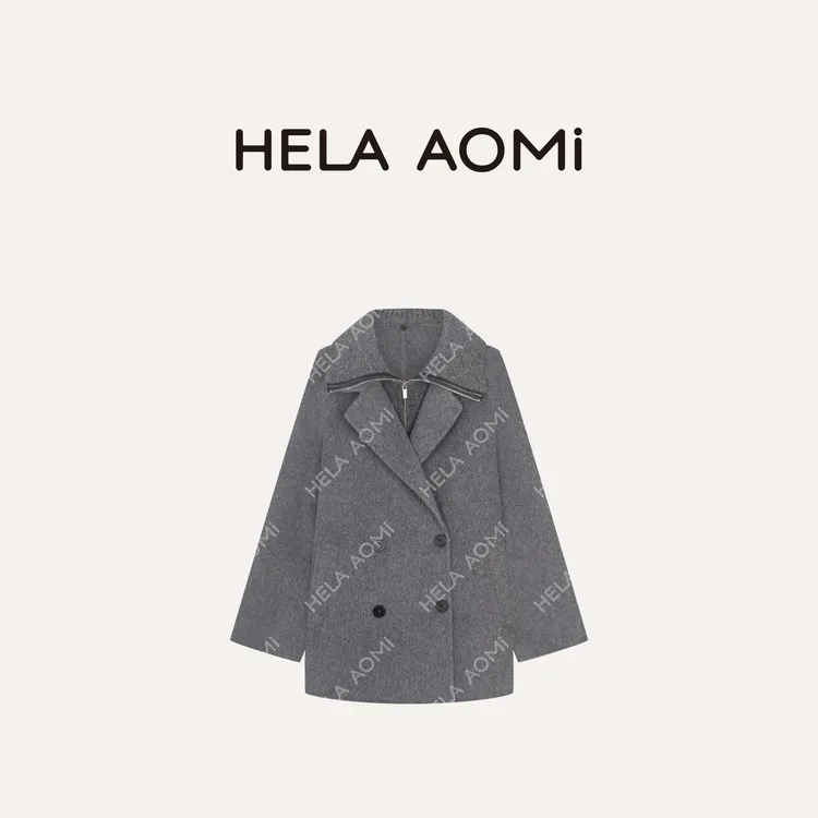 HELA AOMI “双领大衣”绵羊毛70%+莱赛尔山羊绒外套CY5DM08580