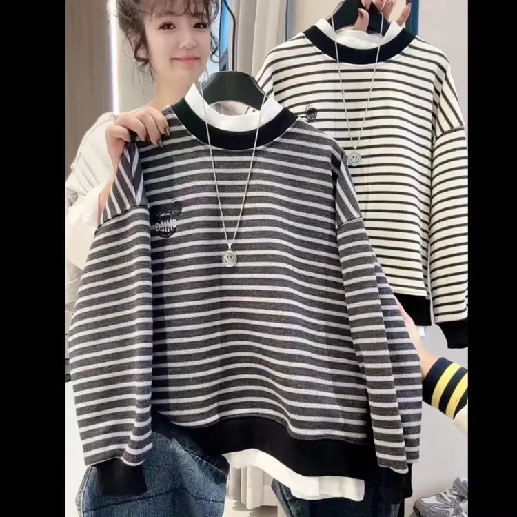 【缎品棉加绒】秋冬款儿童韩版加厚一体绒时尚休闲假两件卫衣