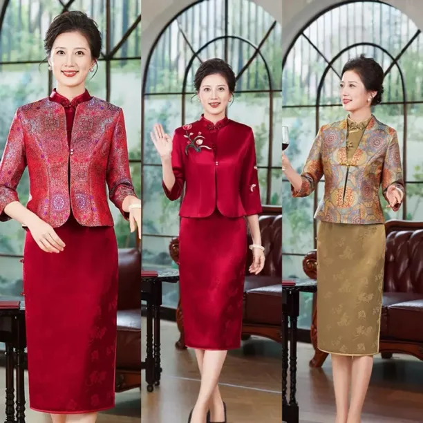 【旗袍外搭外套集合】时尚洋气喜妈妈喜婆婆婚宴旗袍高档舒适面料N