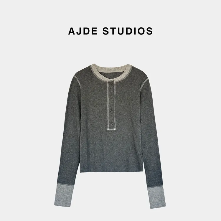 AJDE｜显瘦撞色小扣打底衫01
