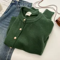 6033复古温柔小金扣软糯日韩系休闲百搭针织