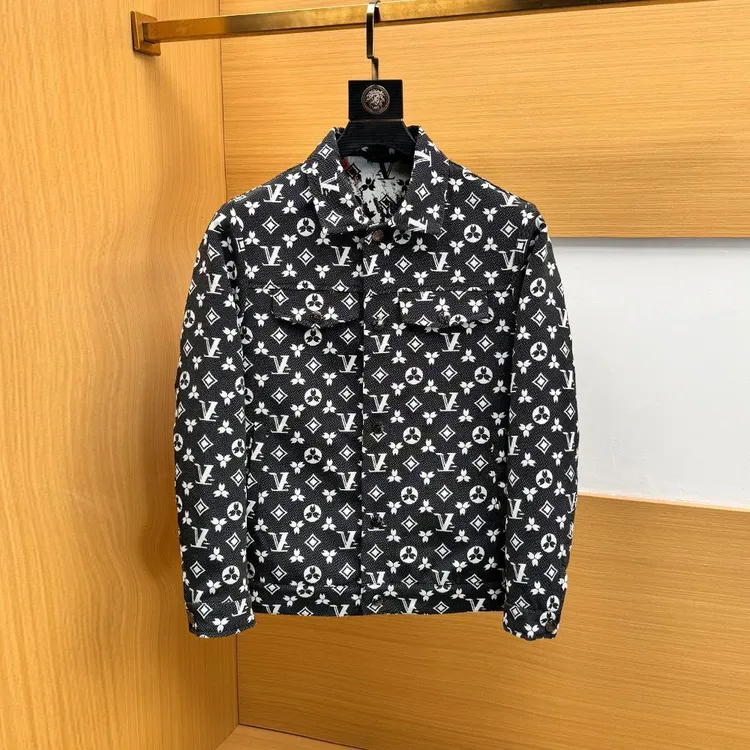 欧货高端印花翻领工装夹克男士春秋季2025新款轻奢潮牌痞帅气外套