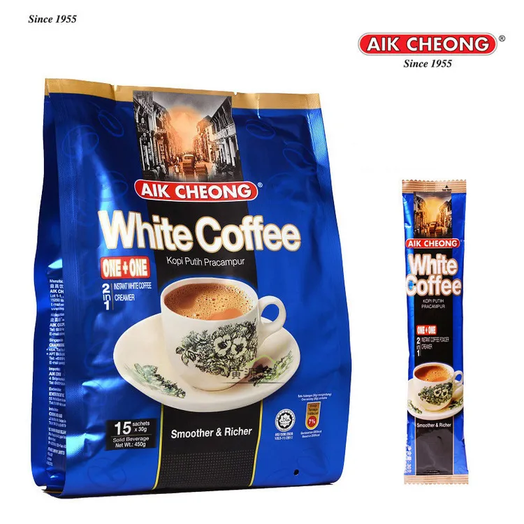马来西亚进口 益昌蔗糖咖啡二合一无老街2合1速溶白咖啡粉 15条装