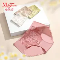 曼妮芬女士无痕性感蕾丝棉内裤透气高级三角中低腰薄款舒适短底裤